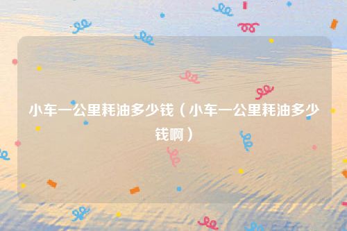 小车一公里耗油多少钱（小车一公里耗油多少钱啊）