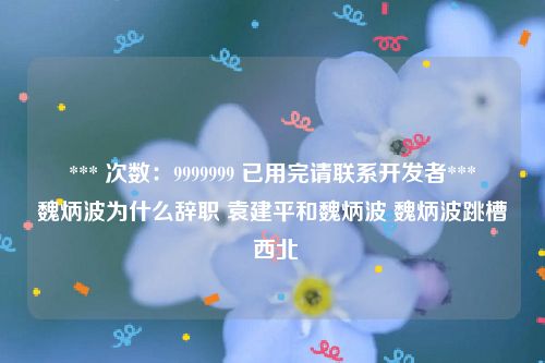 *** 次数：9999999 已用完请联系开发者***
魏炳波为什么辞职 袁建平和魏炳波 魏炳波跳槽 西北