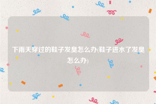 下雨天穿过的鞋子发臭怎么办(鞋子进水了发臭怎么办)