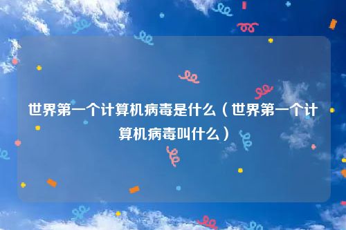 世界第一个计算机病毒是什么（世界第一个计算机病毒叫什么）