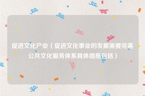 促进文化产业（促进文化事业的发展需要完善公共文化服务体系具体措施包括）