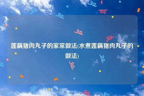 莲藕猪肉丸子的家常做法(水煮莲藕猪肉丸子的做法)