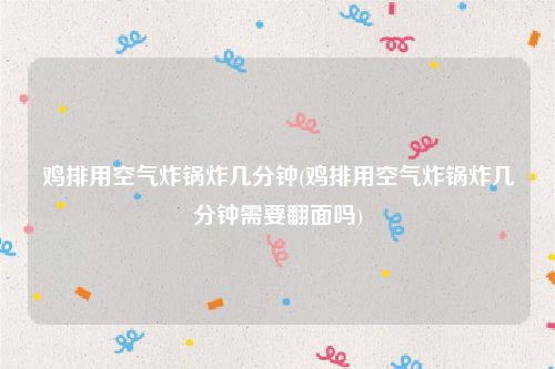鸡排用空气炸锅炸几分钟(鸡排用空气炸锅炸几分钟需要翻面吗)
