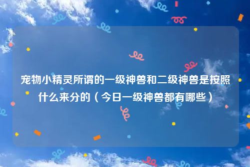 宠物小精灵所谓的一级神兽和二级神兽是按照什么来分的（今日一级神兽都有哪些）
