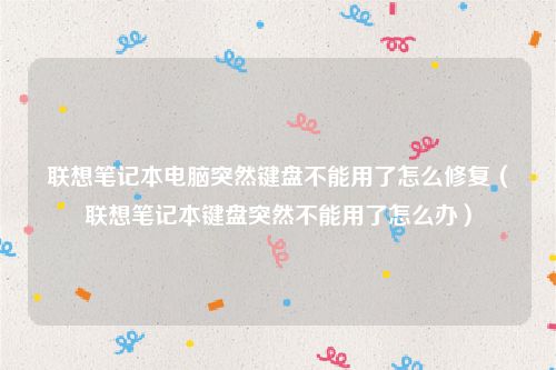 联想笔记本电脑突然键盘不能用了怎么修复（联想笔记本键盘突然不能用了怎么办）