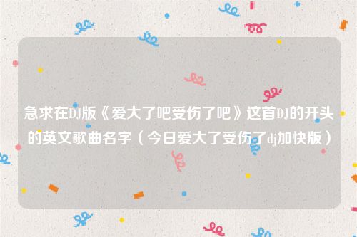 急求在DJ版《爱大了吧受伤了吧》这首DJ的开头的英文歌曲名字（今日爱大了受伤了dj加快版）
