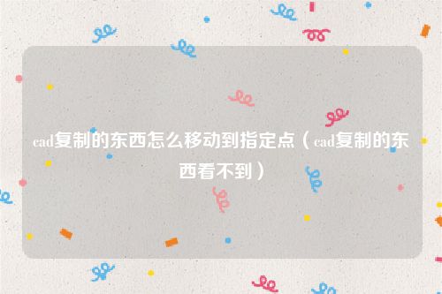 cad复制的东西怎么移动到指定点（cad复制的东西看不到）