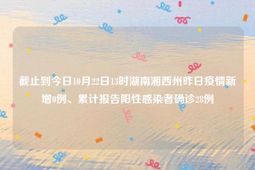 截止到今日10月22日13时湖南湘西州昨日疫情新增0例、累计报告阳性感染者确诊28例