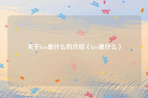 关于kiss是什么的介绍（kiss是什么）
