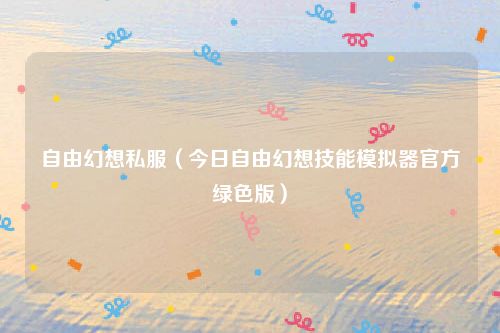 自由幻想私服（今日自由幻想技能模拟器官方绿色版）