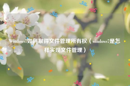 Windows7如何取得文件管理所有权（windows7是怎样实现文件管理）