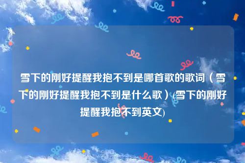雪下的刚好提醒我抱不到是哪首歌的歌词（雪下的刚好提醒我抱不到是什么歌）(雪下的刚好提醒我抱不到英文)