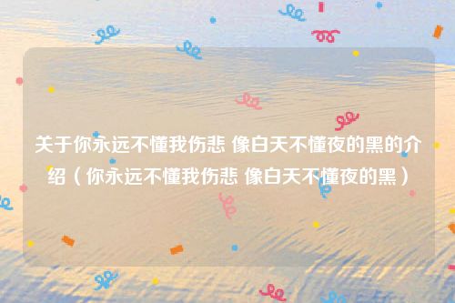 关于你永远不懂我伤悲 像白天不懂夜的黑的介绍（你永远不懂我伤悲 像白天不懂夜的黑）