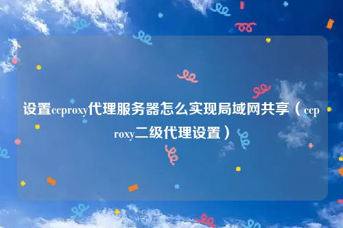 设置ccproxy代理服务器怎么实现局域网共享（ccproxy二级代理设置）