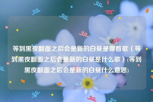 等到黑夜翻面之后会是新的白昼是哪首歌（等到黑夜翻面之后会是新的白昼是什么歌）(等到黑夜翻面之后会是新的白昼什么意思)