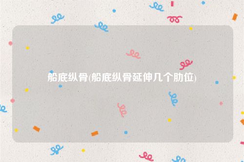 船底纵骨(船底纵骨延伸几个肋位)