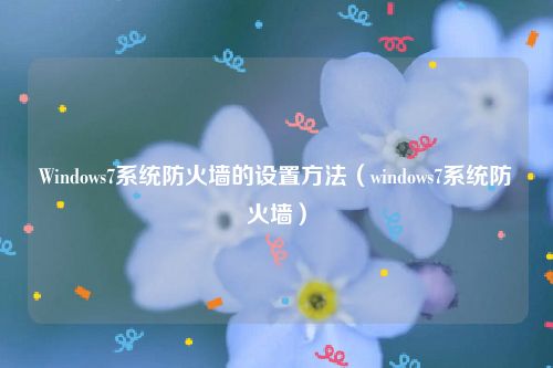 Windows7系统防火墙的设置方法（windows7系统防火墙）