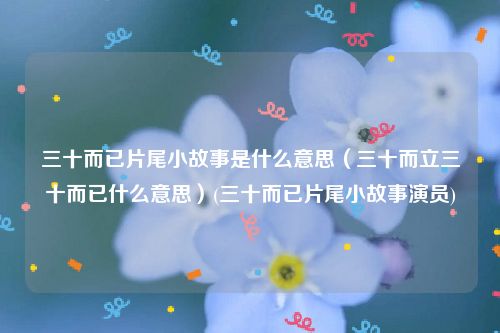 三十而已片尾小故事是什么意思（三十而立三十而已什么意思）(三十而已片尾小故事演员)