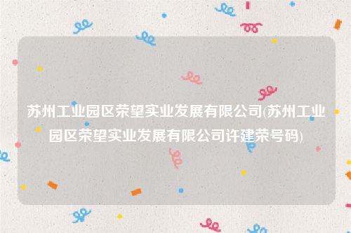 苏州工业园区荣望实业发展有限公司(苏州工业园区荣望实业发展有限公司许建荣号码)