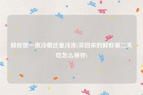 鲜虾放一夜冷藏还是冷冻(买回来的鲜虾第二天吃怎么保存)