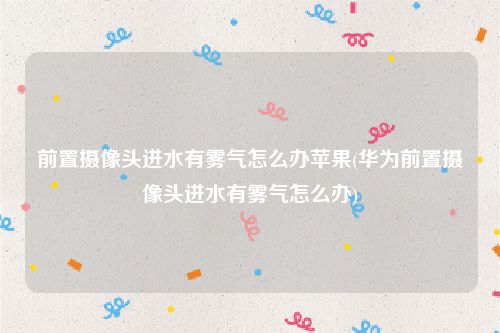 前置摄像头进水有雾气怎么办苹果(华为前置摄像头进水有雾气怎么办)