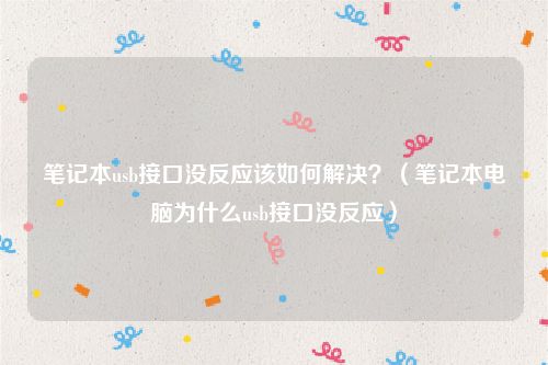 笔记本usb接口没反应该如何解决？（笔记本电脑为什么usb接口没反应）