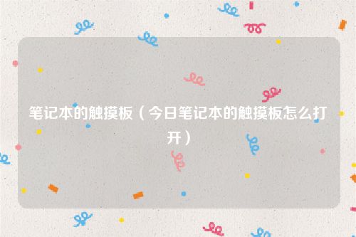 笔记本的触摸板（今日笔记本的触摸板怎么打开）