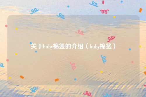 关于huby棉签的介绍（huby棉签）