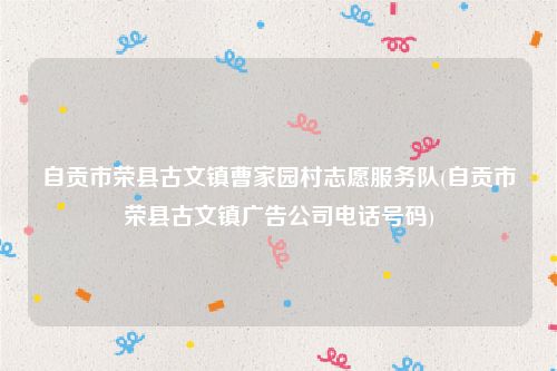 自贡市荣县古文镇曹家园村志愿服务队(自贡市荣县古文镇广告公司电话号码)