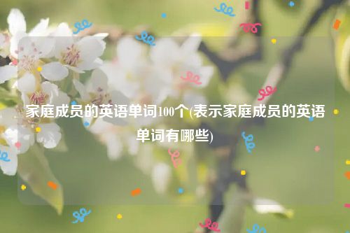 家庭成员的英语单词100个(表示家庭成员的英语单词有哪些)
