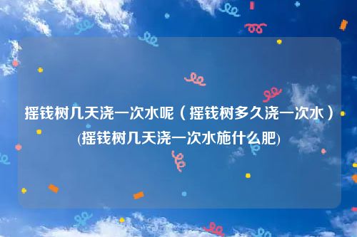 摇钱树几天浇一次水呢（摇钱树多久浇一次水）(摇钱树几天浇一次水施什么肥)