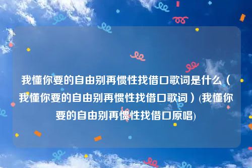 我懂你要的自由别再惯性找借口歌词是什么（我懂你要的自由别再惯性找借口歌词）(我懂你要的自由别再惯性找借口原唱)