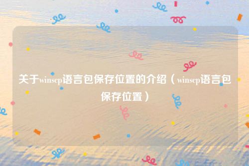 关于winscp语言包保存位置的介绍（winscp语言包保存位置）