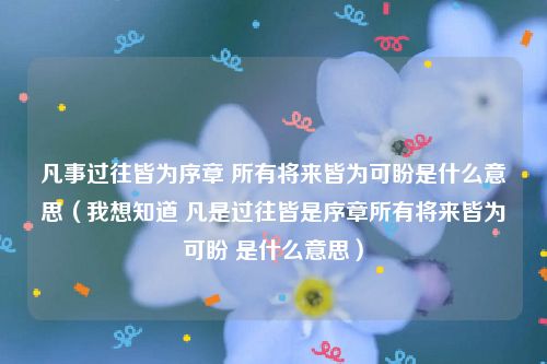 凡事过往皆为序章 所有将来皆为可盼是什么意思（我想知道 凡是过往皆是序章所有将来皆为可盼 是什么意思）