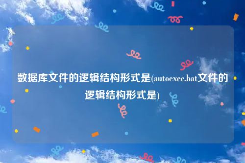 数据库文件的逻辑结构形式是(autoexec.bat文件的逻辑结构形式是)