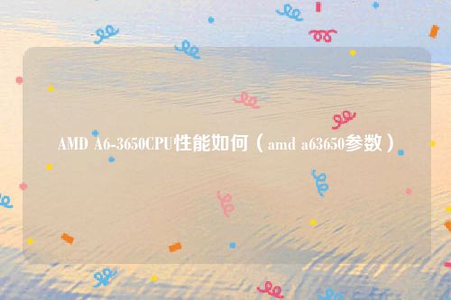 AMD A6-3650CPU性能如何（amd a63650参数）