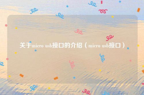 关于micro usb接口的介绍（micro usb接口）