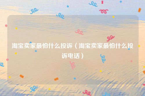 淘宝卖家最怕什么投诉（淘宝卖家最怕什么投诉电话）
