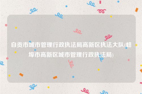 自贡市城市管理行政执法局高新区执法大队(蚌埠市高新区城市管理行政执法局)