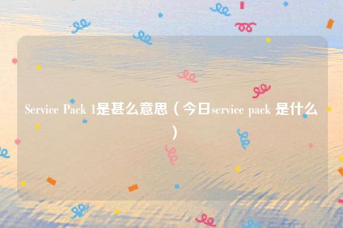 Service Pack 1是甚么意思（今日service pack 是什么）