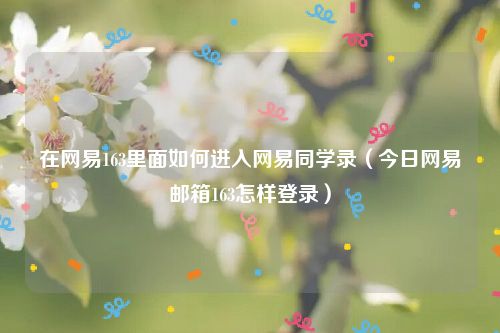 在网易163里面如何进入网易同学录（今日网易邮箱163怎样登录）