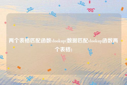 两个表格匹配函数vlookup(数据匹配vlookup函数两个表格)