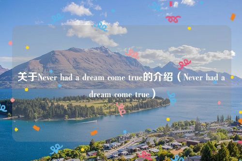 关于Never had a dream come true的介绍（Never had a dream come true）