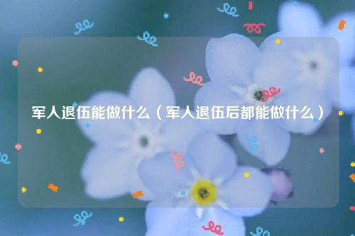 军人退伍能做什么（军人退伍后都能做什么）