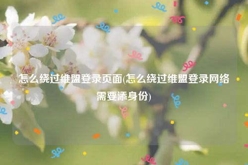 怎么绕过维盟登录页面(怎么绕过维盟登录网络需要添身份)