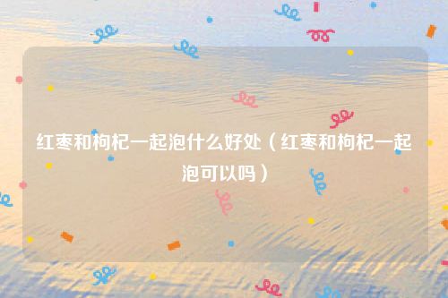 红枣和枸杞一起泡什么好处（红枣和枸杞一起泡可以吗）