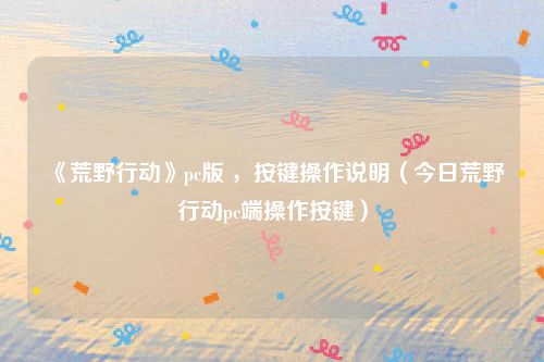 《荒野行动》pc版 ，按键操作说明（今日荒野行动pc端操作按键）